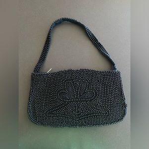 Vintage Black Beaded Wristlet